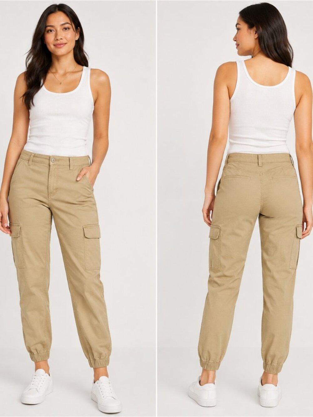 GAP Women’s Petite SP Khaki Cargo Jogger Pants